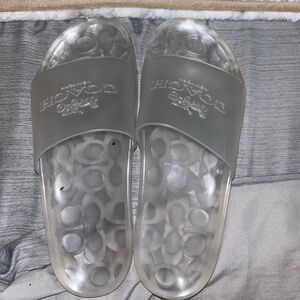 Coach slides .. wore once . Like brand new